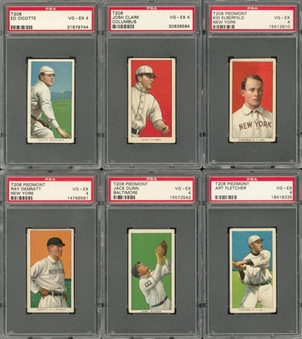 1909-11 T206 White Border PSA VG-EX 4 Collection (6 Different) Including Cicotte